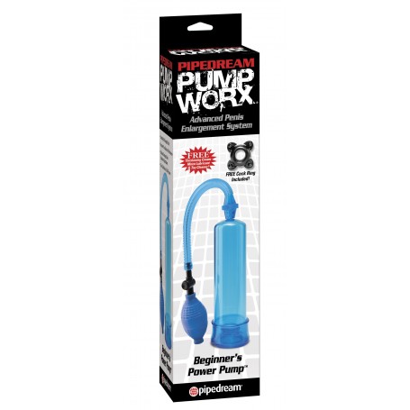 Sviluppatore a pompa per Pene BEGINNER'S POWER PUMP Blu pump worx